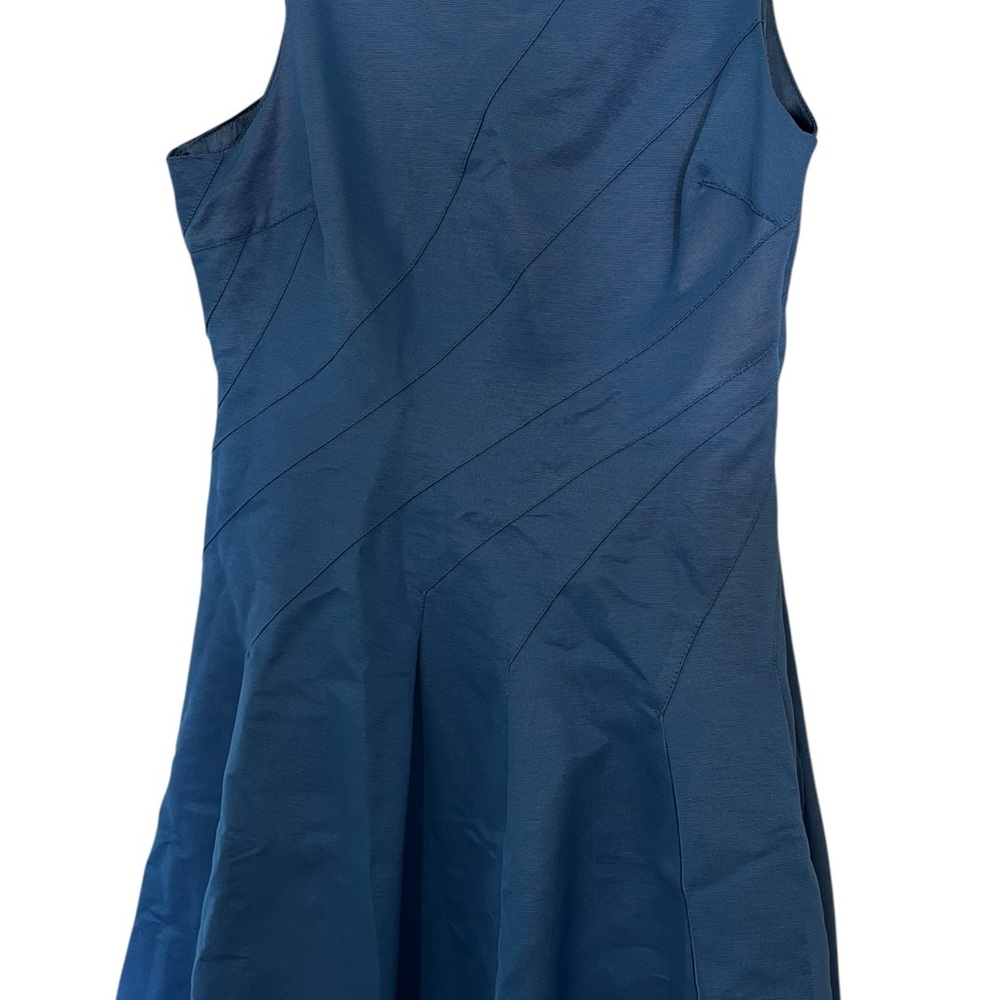 Reiss Fairy Fit & Flare Pleated Ottoman Blue Dress – Size 8 - Picture 7 of 11